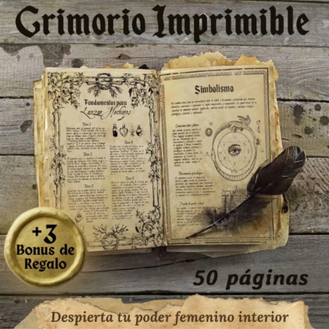 Grimorio/Libro de magia Imprimible 📜+ La magia de las velas + 3 Bonus de Regalo 🎁 | Despierta tu Magia Interior ✨